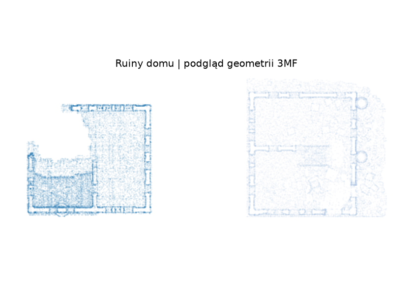 Rzut rzeczywistej geometrii projektu: Ruiny domu